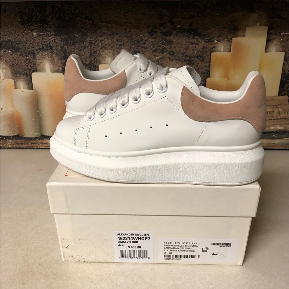 Alexander McQueen Larry Low-Top Platform Light Pink Women Size 7 White